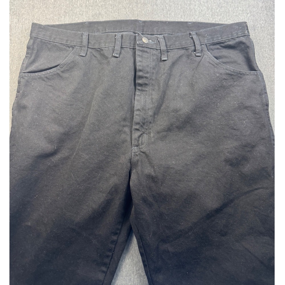 Rustler Men's Black Cotton Jeans Relaxed Fit Casual Pants 44x30